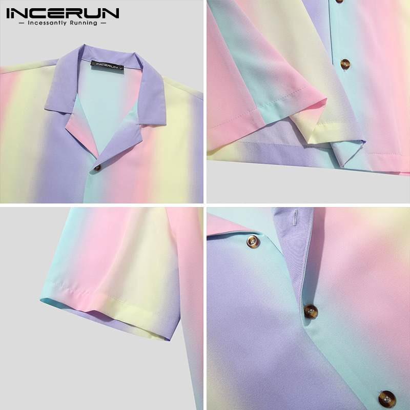 Ljetne muške havajske košulje s otvorenim ovratnikom i kratkim rukavima, ležerne Camisas Hombre Streetwear 2022. Modne majice s kravatom INCERUN S-5XL