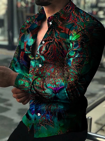 Luksuslikud meeste särgid Alla keeratava kraega nööpidega särk vabaaja disaineri triibuga pikkade varrukatega topid Meeste riided ballipidude kardigan