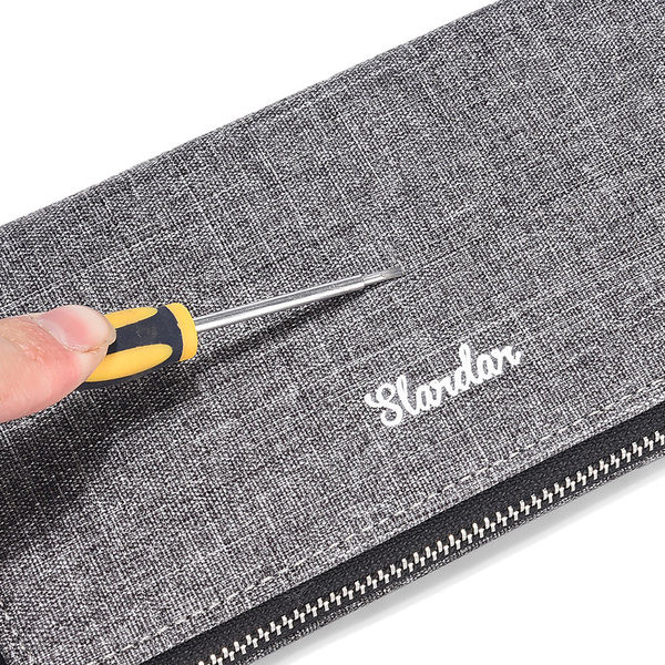 Vyriška tekstilinė piniginė su užtrauktuku ir rankena