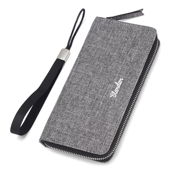 Vyriška tekstilinė piniginė su užtrauktuku ir rankena