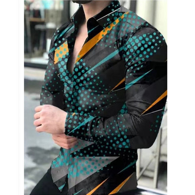 Prabangūs „Royal Golden“ vyriški laisvalaikio marškinėliai ilgomis rankovėmis Vyriški „Paisley Print“ marškinėliai „Camisa Social Masculina Manga Longa“ vakarėlio marškinėliai