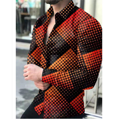 Prabangūs „Royal Golden“ vyriški laisvalaikio marškinėliai ilgomis rankovėmis Vyriški „Paisley Print“ marškinėliai „Camisa Social Masculina Manga Longa“ vakarėlio marškinėliai
