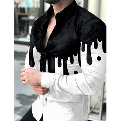 Prabangūs „Royal Golden“ vyriški laisvalaikio marškinėliai ilgomis rankovėmis Vyriški „Paisley Print“ marškinėliai „Camisa Social Masculina Manga Longa“ vakarėlio marškinėliai