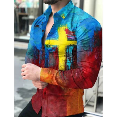 Prabangūs „Royal Golden“ vyriški laisvalaikio marškinėliai ilgomis rankovėmis Vyriški „Paisley Print“ marškinėliai „Camisa Social Masculina Manga Longa“ vakarėlio marškinėliai