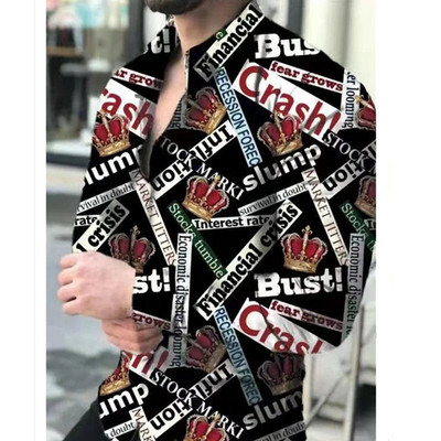 Prabangūs „Royal Golden“ vyriški laisvalaikio marškinėliai ilgomis rankovėmis Vyriški „Paisley Print“ marškinėliai „Camisa Social Masculina Manga Longa“ vakarėlio marškinėliai