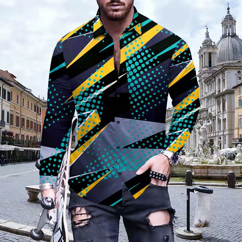 Luksuslik Royal Golden meeste vabaaja pikkade varrukatega särk Meeste Paisley Print särk Camisa Social Masculina Manga Longa balli peosärk