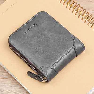 Retro férfi eko bőr pénztárca cipzárral