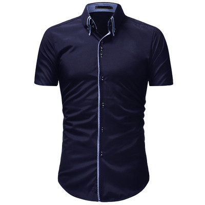 „Trim Fit“ vyriški „Smart Casual“ suknelių marškiniai su apykakle ilgomis rankovėmis, tvirti verslo vyriški drabužiai