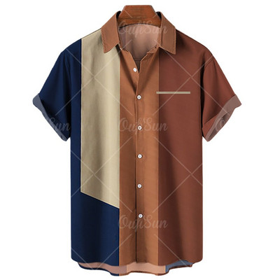 Μόδα Ανδρικά πουκάμισα Χαβάης Μπλουζάκι Ανδρικά Streetwear Κοντομάνικο πουκάμισο για Ανδρικά Ένδυση Μπλούζα με στάμπα μεγάλου μεγέθους Camisas
