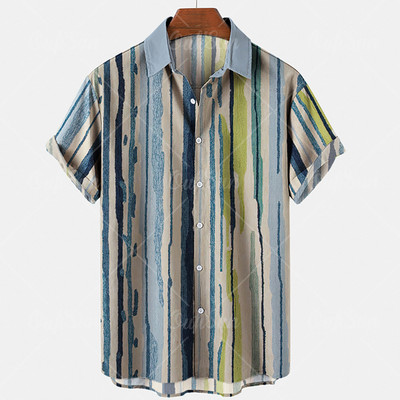 Madingi vyriški havajietiški marškiniai Marškinėliai Vyriški gatvės drabužiai trumpomis rankovėmis vyriški drabužiai Viršutinė spauda Palaidinė Didelio dydžio Camisas