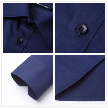 Μακρυμάνικο ανδρικό πουκάμισο μπλούζας μόδας BROWON Επαγγελματικό κοινωνικό πουκάμισο μονόχρωμο με στροφή με λαιμόκοψη σε συν μέγεθος μπλούζα εργασίας Επώνυμα ρούχα