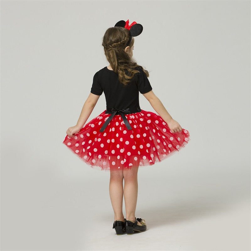 Lányok Cosplay Rajzfilm jelmez Gyerekek Nyári Rövid ujjú Pöttyös Hercegnő Öltöztetős Gyerekek Születésnapi parti ruházat