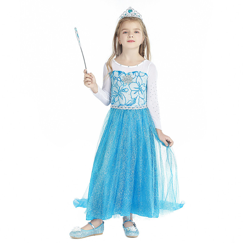 2022. Nova Elsa haljina Ljetna haljina za djevojčice Princess Cosplay kostim Haljine za djecu Božićni rođendan Fancy Party Vestidos Menina