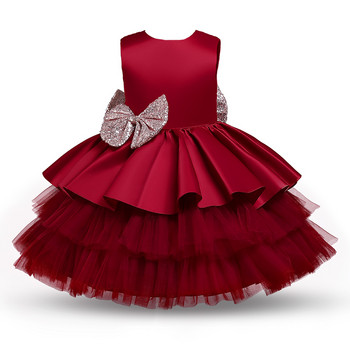 Βρεφικό φόρεμα για κοριτσάκι μεγάλο φιόγκο Βαπτιστικό φόρεμα για κορίτσια Πρωτοχρονιά Γενέθλια Νυφικό Βρεφικά ρούχα Tutu Fluffy gown
