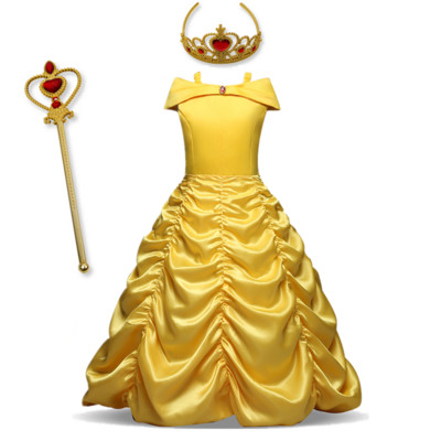 Ruha Lányok Cosplay jelmez Gyerekek Halloween Party Vestidos Kids the Beauty Díszes ruha Hosszú köpeny Ruhák