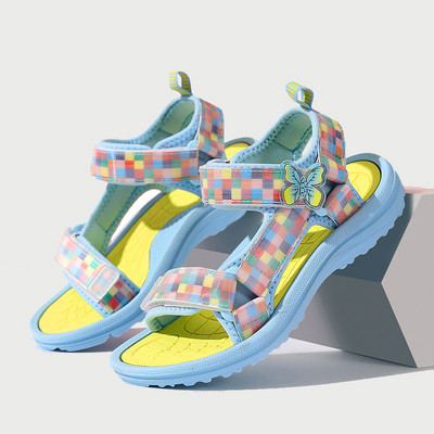 Gyerek lány szandál Puha hercegnős szandál Könnyű, fényes mintás babacipő Kényelmes nyári gyerekszandál