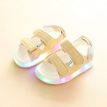 Размер 21-30 Бебешки светодиодни обувки Светещи сандали Елегантни детски ежедневни сандали Твърди доброкачествени модни бебешки обувки за момичета и момчета