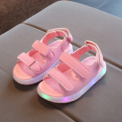 Suurus 21-30 Baby Led Kingad Helendavad sandaalid Elegantsed Laste vabaaja sandaalid Tugevad hea kvaliteediga mood Baby Girls Poiste kingad