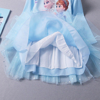 Φθινοπωρινά φορέματα για κορίτσια Vestidos Frozen Elsa Φορέματα Γενεθλίων Μακρυμάνικο Κοστούμι Πριγκίπισσας Παιδικό φόρεμα χορού