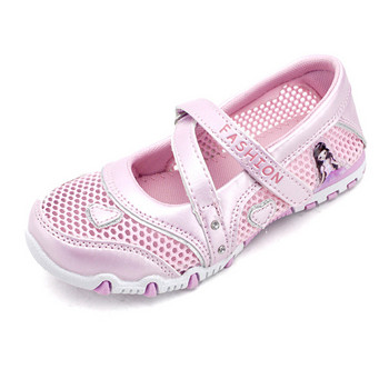 2022 Нови летни висококачествени нехлъзгащи се детски обувки Модни сандали за момичета Сандали с анимационни принцеси Детски плоски