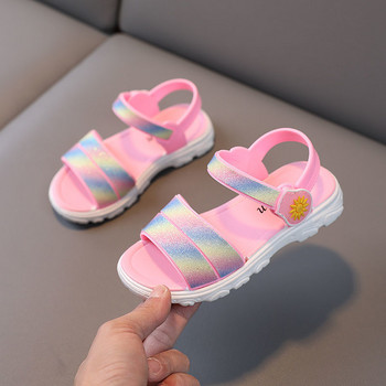 Gradient Bling Детски летни обувки Модни PVC неплъзгащи се сандали за момичета Princess Hook Loop Дишащи обувки Детски сандали
