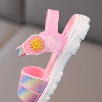Gradient Bling Детски летни обувки Модни PVC неплъзгащи се сандали за момичета Princess Hook Loop Дишащи обувки Детски сандали