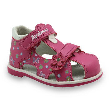 Apakowa Летни класически модни детски обувки Сандали за малки момичета Детски момичета PU кожени сандали с пеперуда с поддръжка на арка