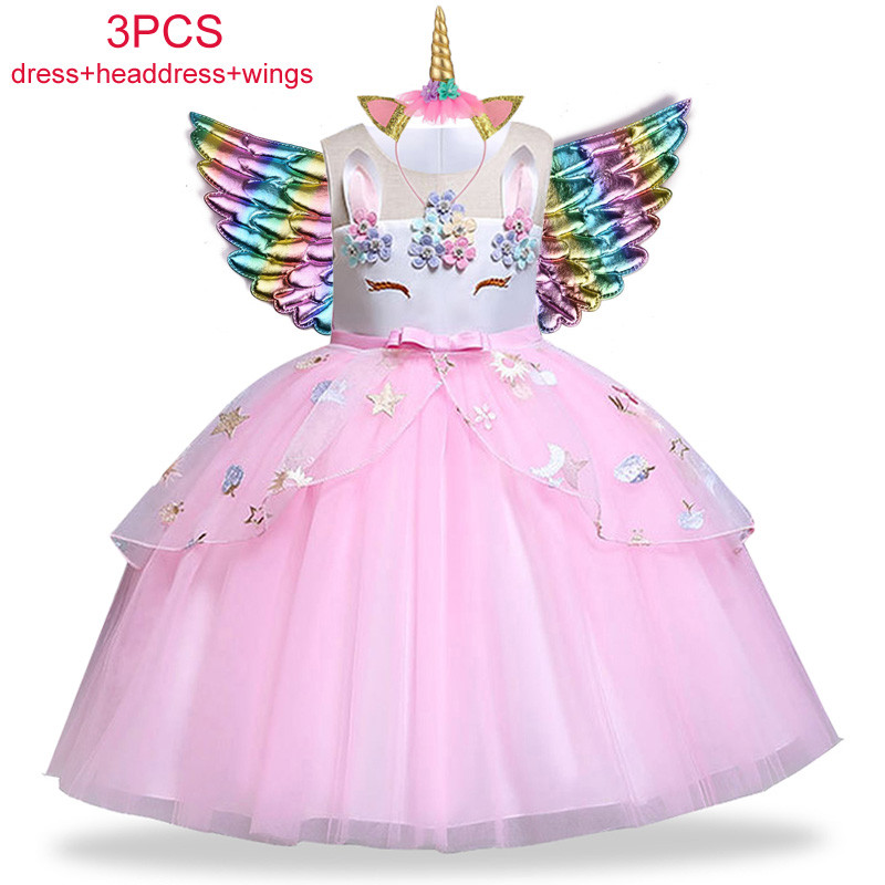 Rochii pentru copii cu unicorn pentru fete Costum pentru bebeluși pentru copii, ziua de naștere, nuntă, rochie de bal de seară, Halloween, rochii de Crăciun, de la 2 la 10 ani