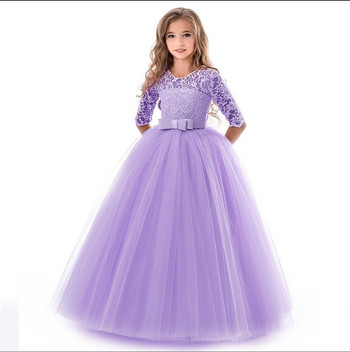 Εφηβικό φόρεμα Καλοκαιρινό παιδικό πάρτι Κομψή πριγκίπισσα μακρύ τούλι Βρεφικά κορίτσια Παιδικά δαντέλα Νυφικά φορέματα