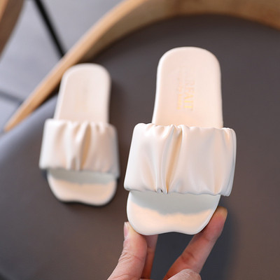 Lányok Szandálok Csúszdák Gyerekek Nyári Strandszandálok Redős Fodorok Princess Sweet Kids Papucs fürdéshez Beltéri úszáshoz kültéri Új