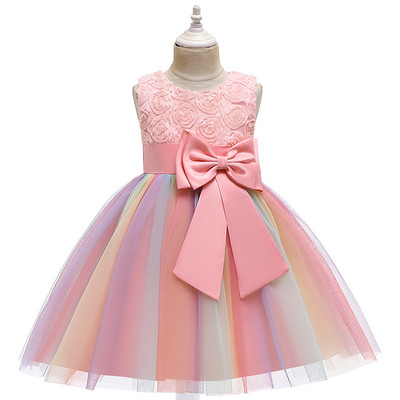 2-12Y lányok nyári csipke hercegnő ruha Virágos ruha Gyerek ruhák Lányoknak Ruházat Gyerekek Születésnapi Party Tutu Custome Vestidos