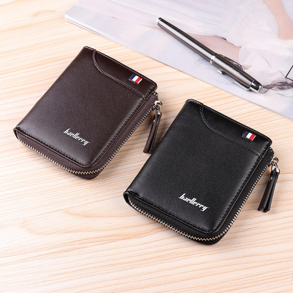 Kožni muški novčanik sa patentnim zatvaračem u dvije boje