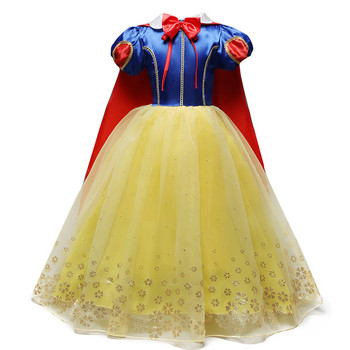 Лятна рокля на принцеса за момичета Снежанка Косплей Костюм Детска рокля с буф ръкав Детска рокля за парти Рожден ден Модна рокля Vestidos