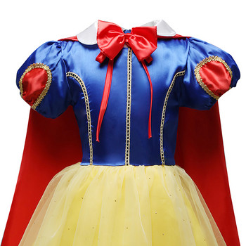 Лятна рокля на принцеса за момичета Снежанка Косплей Костюм Детска рокля с буф ръкав Детска рокля за парти Рожден ден Модна рокля Vestidos