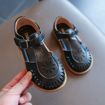 Μισό σανδάλια για κορίτσια 2022 Άνοιξη Καλοκαίρι βρετανικό στυλ Παιδικά παπούτσια παραλίας Κομμένα παιδικά ίσια παπούτσια σανδάλια 22-36 Princess Vintage
