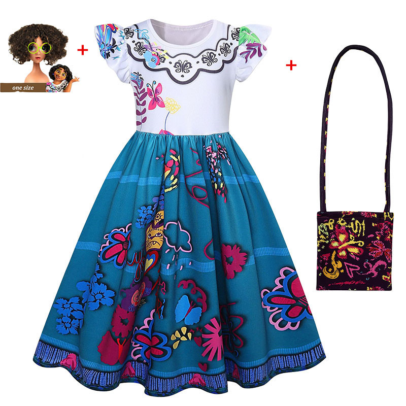 Lányok Encanto varázslatos ruhák karneváli nyár új gyerekek hercegnői ruha Mirabel ruha születésnapi parti Szerepjáték jelmez gyerekek báli ruhák