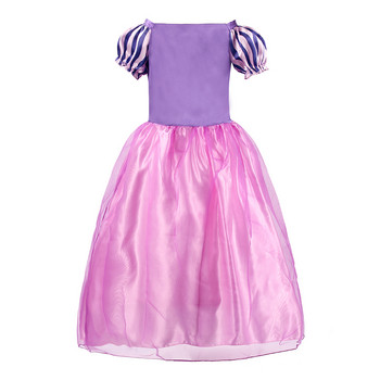 Детска рокля за момиче Рапунцел Детска заплетена маскировка Карнавален костюм за момиче принцеса Рокля за рожден ден Облекло Дрехи 2-8 години