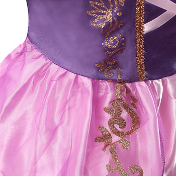 Детска рокля за момиче Рапунцел Детска заплетена маскировка Карнавален костюм за момиче принцеса Рокля за рожден ден Облекло Дрехи 2-8 години