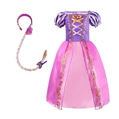Vaikų mergaičių Rapunzelių suknelė Vaikams susivėlusi karnavalas Mergaitės princesės kostiumas Gimtadienio vakarėlio suknelės apranga Drabužiai 2–8 m.