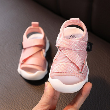 Καλοκαιρινά σανδάλια για μωρά Παπούτσια για κοριτσάκια μονόχρωμα δίχτυα πανί που αναπνέουν αγόρια αθλητικά παπούτσια Παιδικά βρεφικά αθλητικά σανδάλια