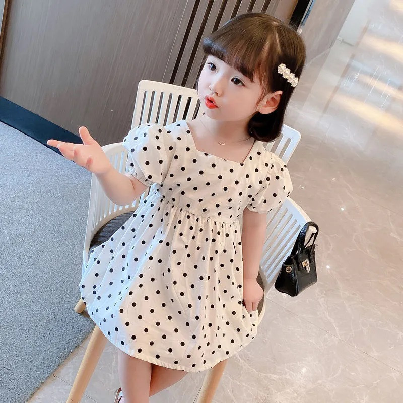 Tüdrukute riided 2022 Uued suvised printsessikleidid Lendavad varrukad õhukesed laste vabaajakleit Väikelaste pulmakleidid tüdrukutele