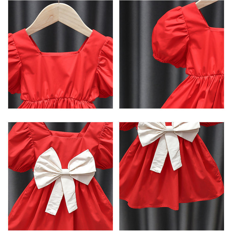 Tüdrukute riided 2022 Uued suvised printsessikleidid Lendavad varrukad õhukesed laste vabaajakleit Väikelaste pulmakleidid tüdrukutele