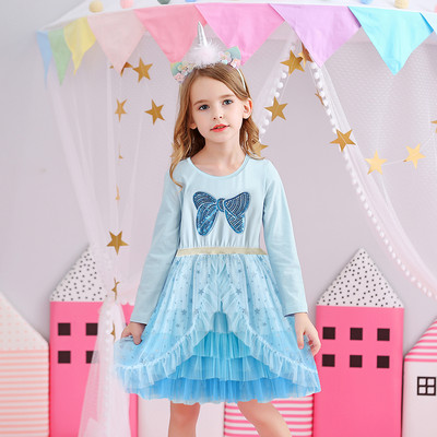 VIKITA mergaičių blizgučiais puošta princesė suknelė Rainbow išleistuvių suknelė vaikams rudens vaikams Vestidos ilgomis rankovėmis mergaičių suknelės laisvalaikiui