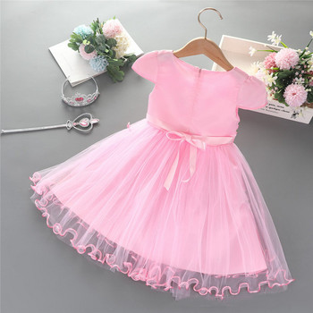 Καλοκαιρινά παιδικά ρούχα Όμορφα κορεάτικα φορέματα για μικρά κορίτσια Frozen Στολή για πάρτι Elsa Anna Princess Vestidos Παπιγιόν Ρούχα