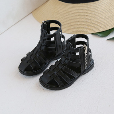 2022 m. vasaros mados romėniški batai Aukštaūgiai mergaičių sandalai vaikiški sandalai Gladiatoriniai sandalai vaikiški basutės mergaitėms vaikiški batai