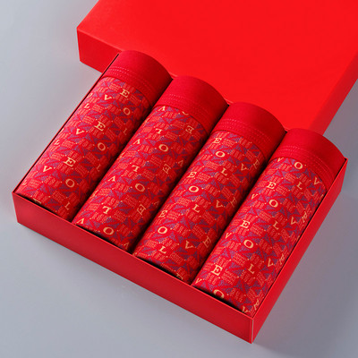 Raudonos spalvos vyriški boksininkai