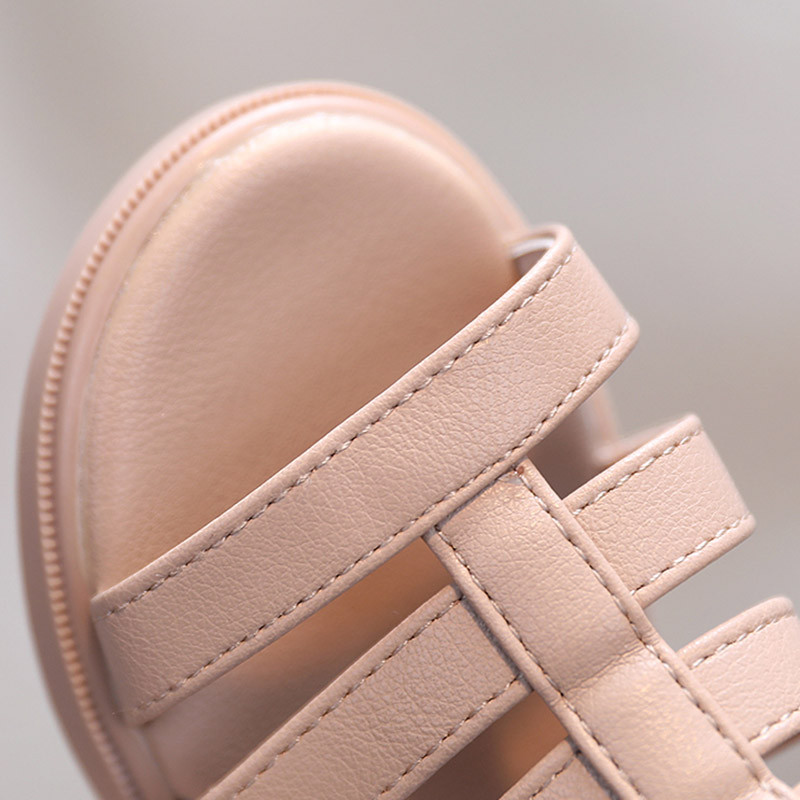 Mergaičių sandalai 2022 m. Vasaros vaikams Gladiator Sandalai Batai Atgal Bow Roma Batai Siaura juosta Princesės Batai Vaikams Baby Black Begie