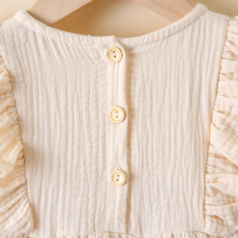 1-5Y mados vaikams, kūdikiams, mergaitėms, rudens vakarėliams, raukiniams, ilgomis rankovėmis, vientisomis medvilninėmis lininėmis laisvalaikio A formos suknelėmis