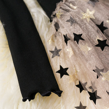 Βρεφικά φόρεμα με μακριά μανίκια παγιέτες Star Party Princess Dress Παιδικά casual χειμωνιάτικα καθημερινά ρούχα Vestido Infantil
