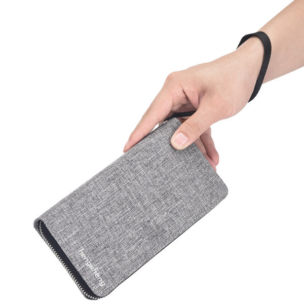 Férfi pénztárca cipzárral és fogantyúval